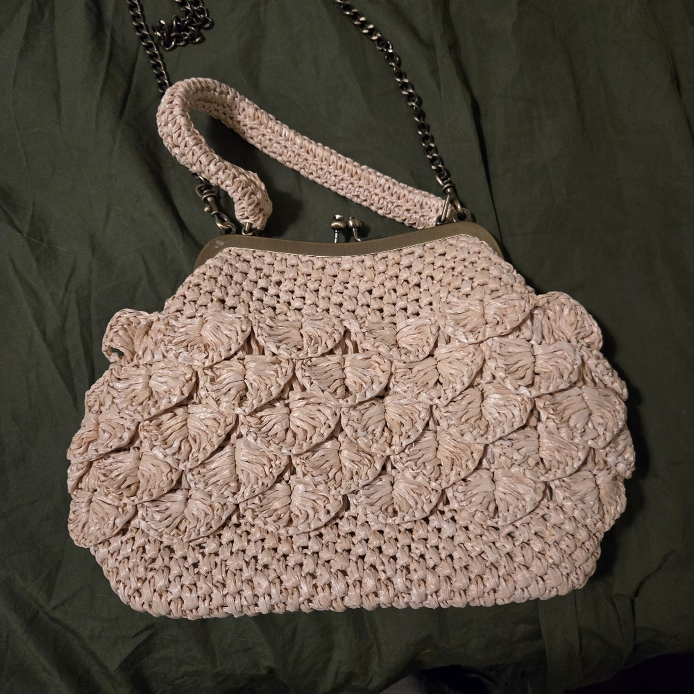 Patricia Nash Elegant Cream Woven Handbag
